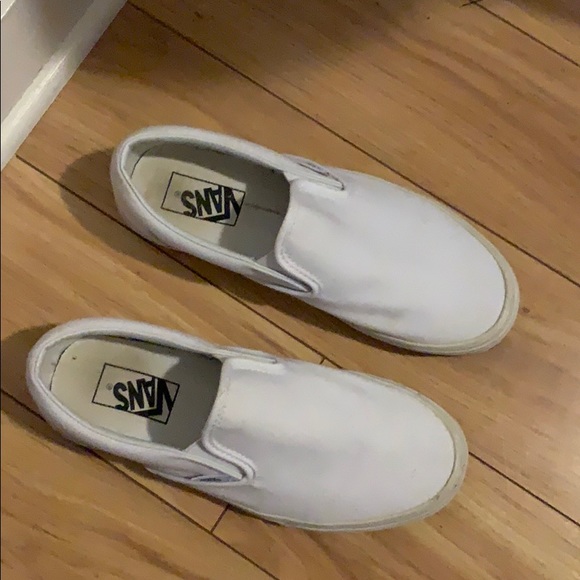 Vans Shoes - Vans white slip ons